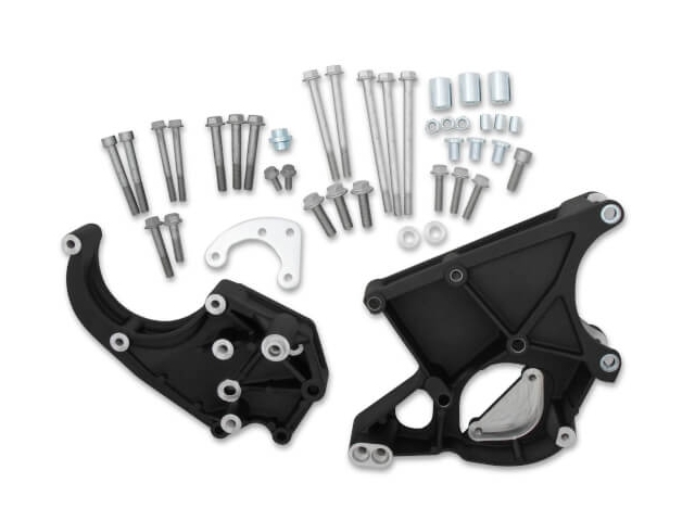 Holley LS Accessory Drive Bracket Kit, Black (Passenger & Driver Side Brackets For Sanden SD508 Or SD7)