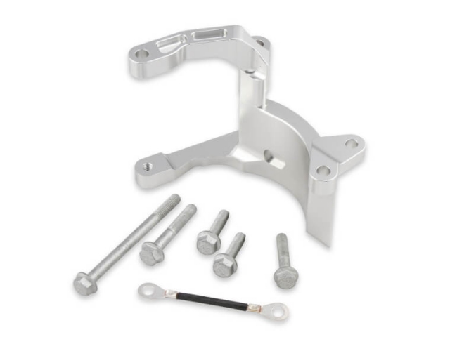 Holley Low Mount A/C Bracket w/ DSE Subframe, Clear Finish (GM LT1 & LT4) - Click Image to Close