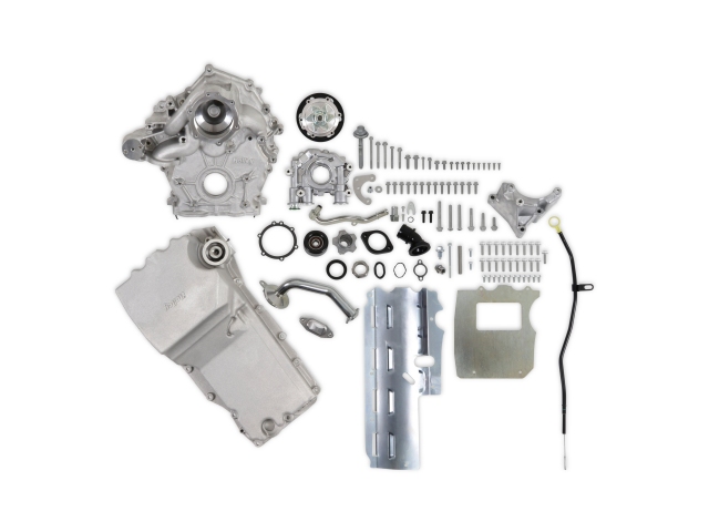 Holley High-Mount Base Accessory Drive Kit w/ Oil Pan & Oil Pump, Natural As-Cast (FORD 7.3L GODZILLA)
