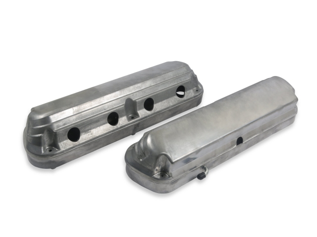 Holley 2-Piece FORD Style Valve Covers, Natural Finish (GM LS) - Click Image to Close