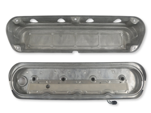 Holley 2-Piece FORD Style Valve Covers, Natural Finish (GM LS)