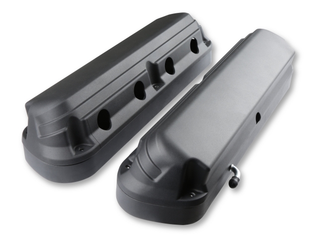 Holley 2-Piece FORD Style Valve Covers, Satin Black (GM LS)