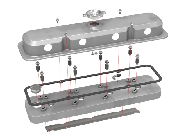 Holley 2-Piece PONTIAC Style Valve Covers, Natural Finish (GM LS)