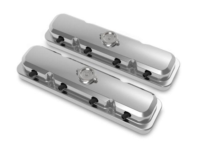 Holley 2-Piece PONTIAC Style Valve Covers, Polished Finish (GM LS)