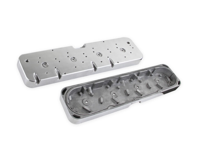 Holley Valve Cover Adapter Plates, Polished Finish (GM LS) - Click Image to Close