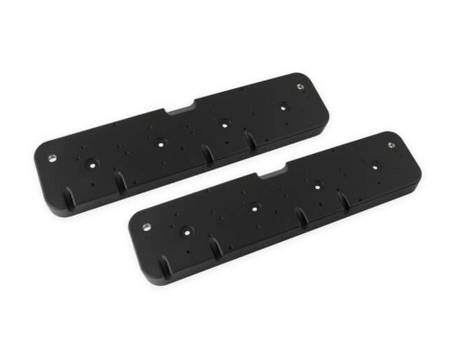 Holley Valve Cover Adapter Plates, Black Finish (GM LS) - Click Image to Close