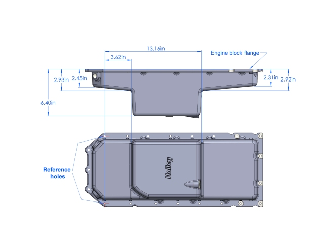 Holley Mid-Sump Non-VVT Oil Pan (2003-2010 CHRYSLER 5.7L, 6.1L & 6.4L HEMI)