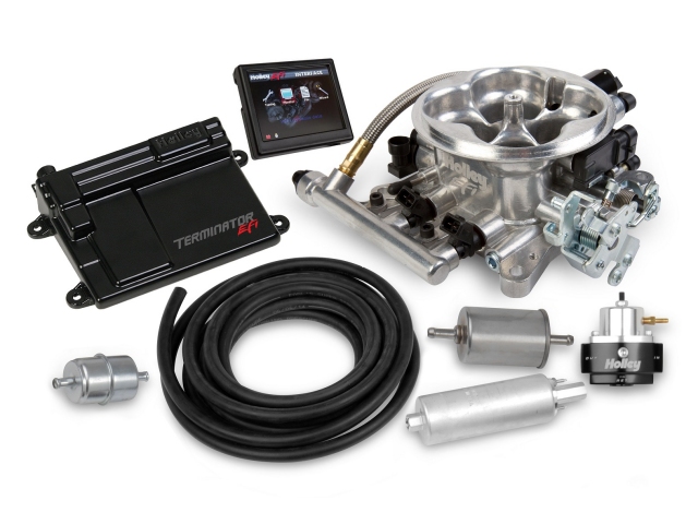 Holley EFI Terminator EFI 4 Barrel Throttle Body Fuel Injection Master Kit, Tumble Polished - Click Image to Close