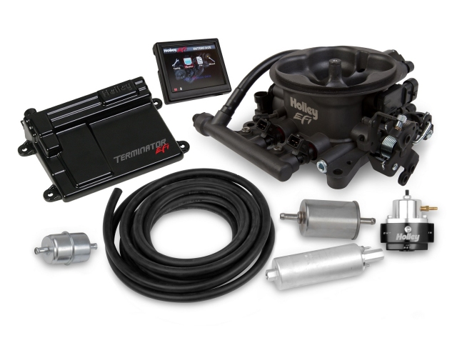 Holley EFI Terminator EFI 4 Barrel Throttle Body Fuel Injection Master Kit, Hard Core Grey