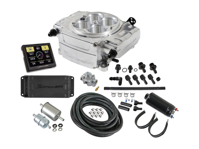 Holley EFI SNIPER 2 EFI Self-Tuning Master Kit w/ 3.5" Handheld & Power Distribution Module, Polished