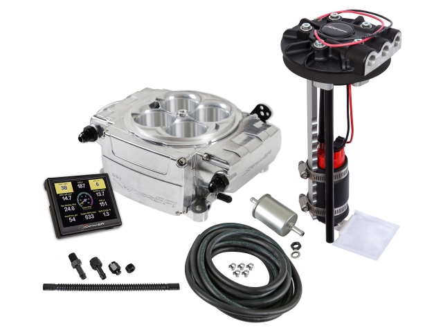 Holley EFI SNIPER 2 EFI Self-Tuning Kit w/ 3.5" Handheld & Universal Returnless Drop-In Module, Polished