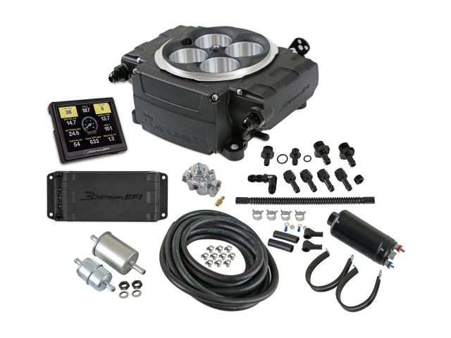 Holley EFI SNIPER 2 EFI Self-Tuning Master Kit w/ 3.5" Handheld & Power Distribution Module, Black