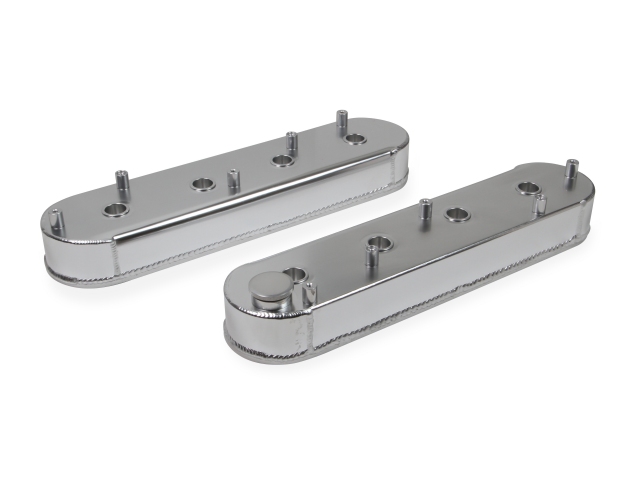 Holley SNIPER Fabricated Aluminum Valve Covers, Silver Finish (GM LS) - Click Image to Close