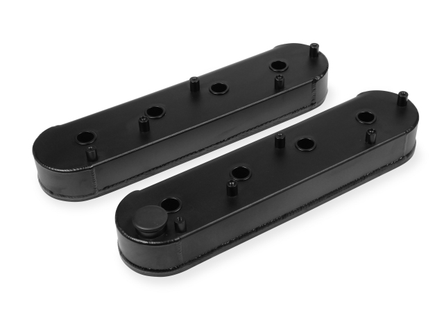 Holley SNIPER Fabricated Aluminum Valve Covers, Black Finish (GM LS) - Click Image to Close