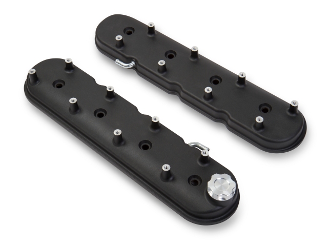Holley Aluminum LS Valve Covers - Black Krinkle - Click Image to Close