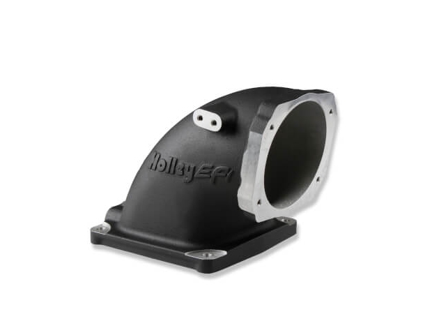 Holley EFI Cast Aluminum 4500 EFI Throttle Body Intake Elbow, Black (GM LS) - Click Image to Close