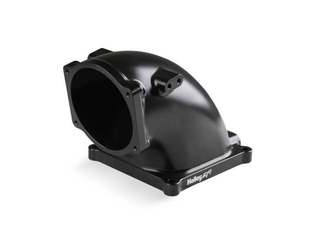 Holley EFI 4500 EFI Throttle Body Intake Elbow, Black (GM LS) - Click Image to Close