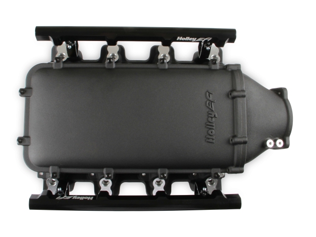 Holley EFI Modular Lo-Ram EFI Manifold, Front-Feed, Black (GM LS1, LS6 & LS2) - Click Image to Close