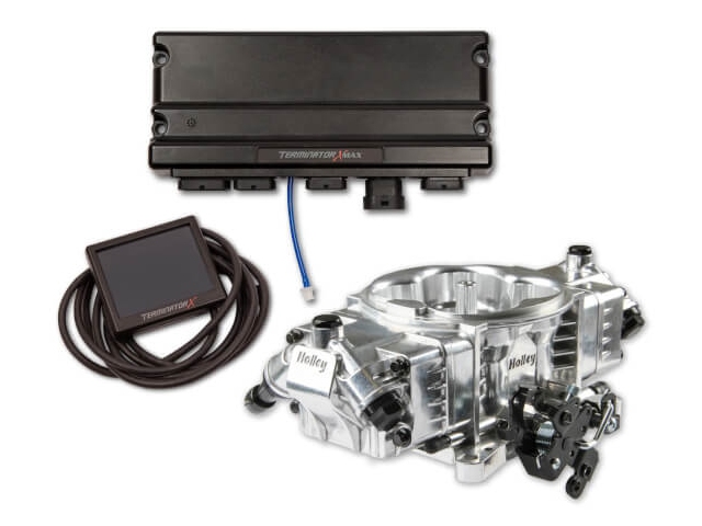 Holley EFI TERMINATOR X MAX STEALTH 4150 Kit w/ Transmission Control, Shiny Finish (1992-2009 GM 4L60E & 4L80E)