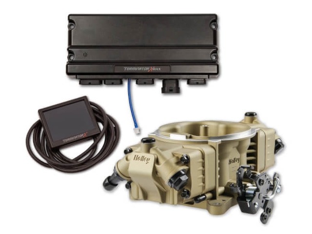 Holley EFI TERMINATOR X MAX STEALTH 4150 Kit w/ Transmission Control, Gold Finish (1992-2009 GM 4L60E & 4L80E)