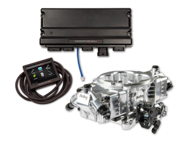 Holley EFI TERMINATOR X STEALTH 4150 Kit & Transmission Control, 24X, Shiny Finish (GM LS & 4L60E & 4L80E)