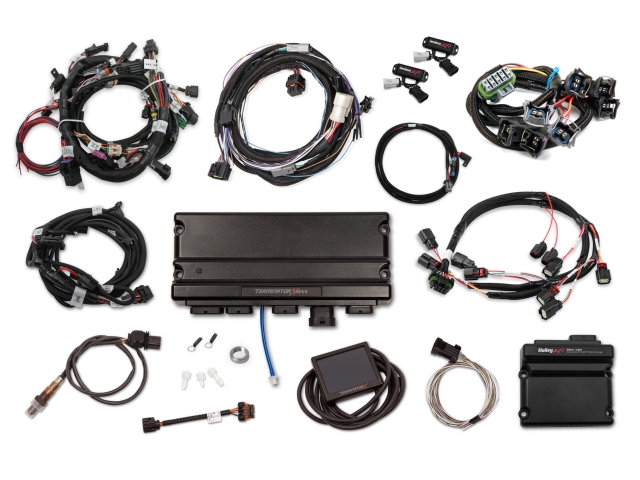 Holley EFI TERMINATOR X MAX MPFI Kit w/ EV1 Injector Harness & Transmission Control (2011-2012 FORD 5.0L COYOTE & 4R70W)