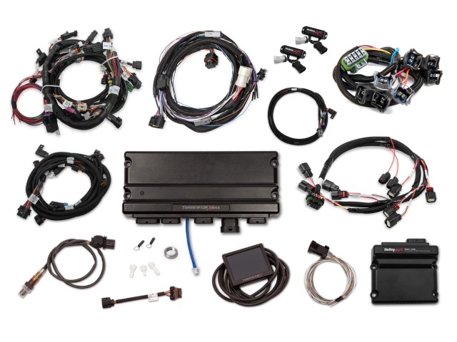 Holley EFI TERMINATOR X MAX MPFI Kit w/ EV1 Injector Harness & Transmission Control (2013-2015 FORD 5.0L COYOTE & 4R70W)