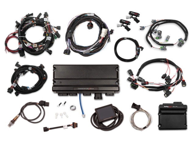 Holley EFI TERMINATOR X MAX MPFI Kit w/ EV6 Injector Harness & Transmission Control (2013-2015 FORD 5.0L COYOTE & 4R70W)