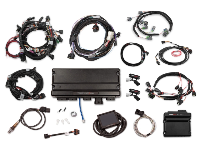 Holley EFI TERMINATOR X MAX MPFI Kit w/ EV6 Injector Harness & DBW Throttle Body & Transmission Control (2011-2012 FORD 5.0L COYOTE & 4R70W)