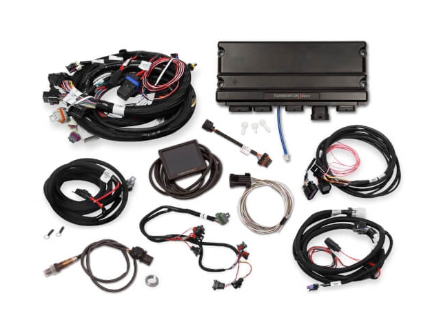 Holley EFI TERMINATOR X MAX MPFI Kit w/ EV1 Injector Harness & DBW Throttle Body & Transmission Control (GM LS1 & LS6 & 4L60E & 4L80E)