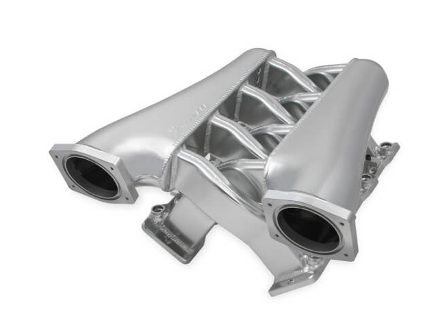 Holley EFI SNIPER EFI Fabricated Intake Manifold Dual Plenum w/ 92mm Throttle Body Bore & Fuel Rail Kit, Silver (GM L92 & LS3)