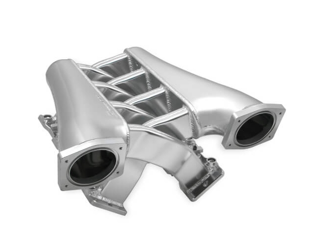 Holley EFI SNIPER EFI Fabricated Intake Manifold Dual Plenum w/ 92mm Throttle Body Bore & Fuel Rail Kit, Silver (GM LS1, LS6 & LS2) - Click Image to Close