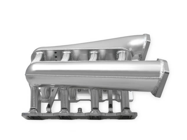 Holley EFI SNIPER EFI Fabricated Intake Manifold Dual Plenum w/ 92mm Throttle Body Bore & Fuel Rail Kit, Silver (GM L92 & LS3) - Click Image to Close