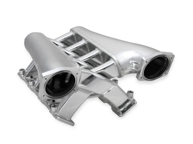Holley EFI SNIPER EFI Fabricated Intake Manifold Dual Plenum w/ 102mm Throttle Body Bore & Fuel Rail Kit, Silver (GM LS1, LS6 & LS2)