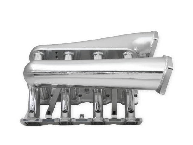 Holley EFI SNIPER EFI Fabricated Intake Manifold Dual Plenum w/ 102mm Throttle Body Bore & Fuel Rail Kit, Silver (GM LS1, LS6 & LS2)