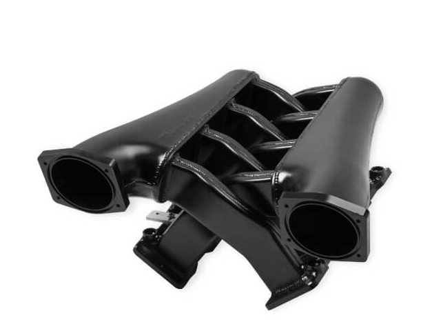 Holley EFI SNIPER EFI Fabricated Intake Manifold Dual Plenum w/ 102mm Throttle Body Bore & Fuel Rail Kit, Black (GM LS1, LS6 & LS2)