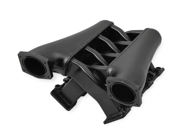 Holley EFI SNIPER EFI Fabricated Intake Manifold Dual Plenum w/ 92mm Throttle Body Bore & Fuel Rail Kit, Black (GM LS1, LS6 & LS2)