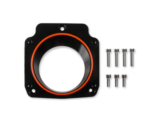 Holley EFI SNIPER EFI 78mm/92mm Throttle Body Adapter Plate, Black (GM LS) - Click Image to Close
