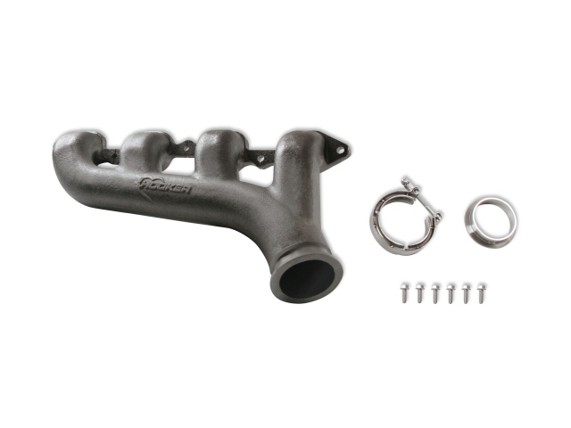 HOOKER BLACKHEART Turbo Exhaust Manifold, Driver Side, 2-1/2" x 2-1/2", Natural Cast Finish (GM LT) - Click Image to Close
