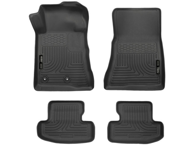 HUSKY WEATHERBEATER Front & 2nd Seat Floor Liner, Black (2015-2024 Ford Mustang)