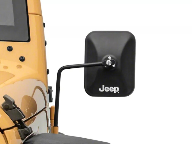 Jeep Rectangular Adventure Mirrors w/ Printed Jeep Logo (2007-2018 Jeep Wrangler JK & JKU)