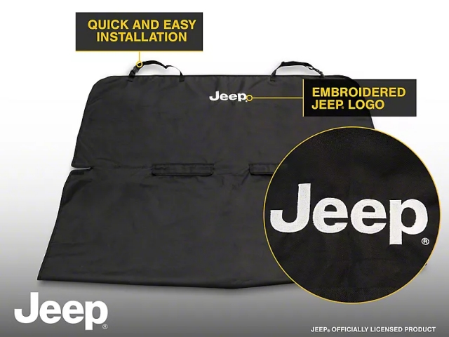 Jeep Waterproof Pet Guard Seat Cover w/ Jeep Logo (2007-2024 Jeep Wrangler JKU & JLU)