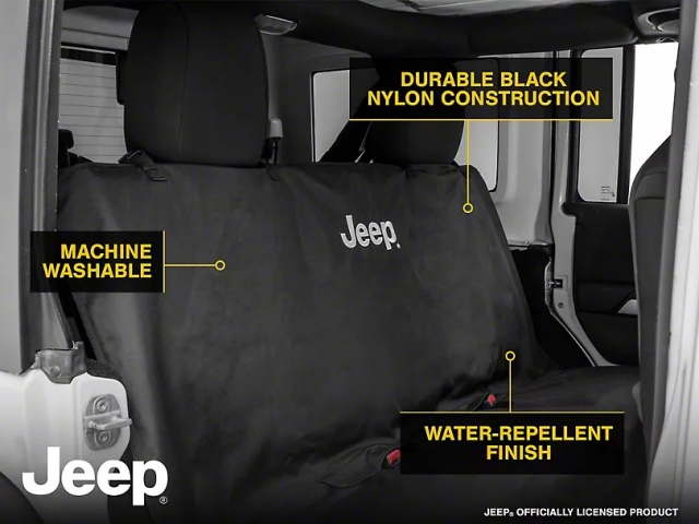 Jeep Waterproof Pet Guard Seat Cover w/ Jeep Logo (2007-2024 Jeep Wrangler JKU & JLU)