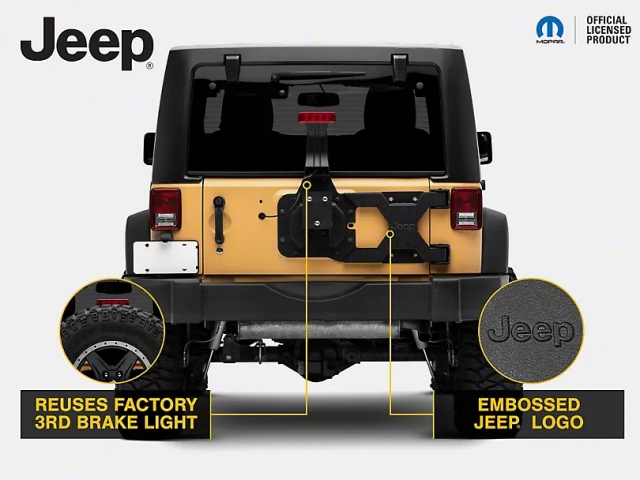 Jeep HD Tire Carrier w/ Mount & Jeep Logo (2007-2018 Jeep Wrangler JK & JKU)