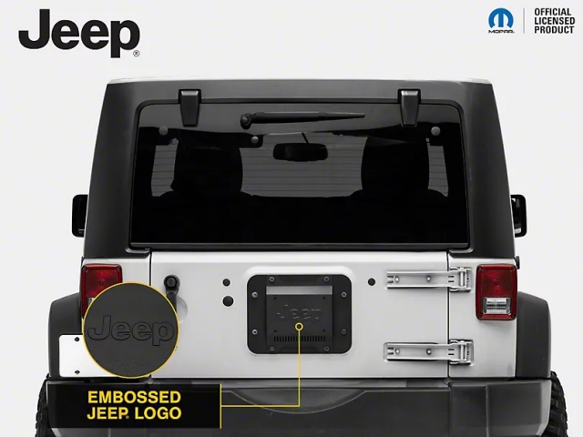 Jeep Spare Tire Delete w/ License Plate Mount & Jeep Logo (2007-2018 Jeep Wrangler JK & JKU)