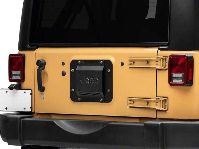 Jeep Spare Tire Delete w/ License Plate Mount & Jeep Logo (2007-2018 Jeep Wrangler JK & JKU)