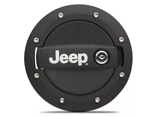 Jeep Locking Fuel Door w/ Printed Jeep Logo (2007-2018 Jeep Wrangler JK & JKU)