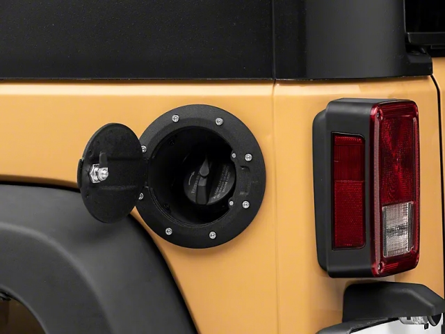 Jeep Locking Fuel Door w/ Printed Jeep Logo (2007-2018 Jeep Wrangler JK & JKU)