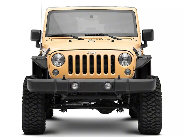 Jeep Tubular Fender Flares w/ LED DRL & Jeep Logo, Front (2007-2018 Jeep Wrangler JK & JKU)