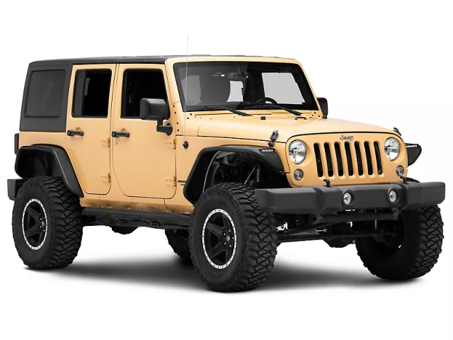 Jeep Tubular Fender Flares w/ LED DRL & Jeep Logo, Front (2007-2018 Jeep Wrangler JK & JKU)